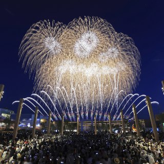 【大阪世博会烟花大会】大阪世博会举行「秋田县大曲花火大会」主题烟花秀。6月28日，大阪世博会迎来第2场主题烟花秀，演出方为秋田县大曲花火大会的烟花制造商，整场烟花秀持续5分钟，共燃放约1000枚烟花。当天大阪世博会参观人数达到19.5万人，刷新迄今最高单日访客纪录。大阪世博会主办方共计划举办8场不同主题的烟花秀，从而向全世界展示日本烟花的技艺与魅力。 source