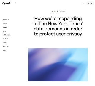 硬刚到底，OpenAI 将就《纽约时报》的诉讼请求提出上诉OpenAI 对《纽约时报》提起的诉讼提出上诉。该诉讼要求 OpenAI 无限期保存用户在 ChatGPT 和 API 服务中的所有数据，包括已删除的内容。OpenAI 认为这一要求违背了其对用户隐私的承诺，并表示将通过法律途径反对这一命令。OpenAI 首席运营官 Brad Lightcap 强调，公司始终将用户的信任与隐私视为产品的根本。此前，《纽约时报》于 2023 年 12 月在曼哈顿联邦地区法院对 OpenAI 和微软发起诉讼，声称对方公司